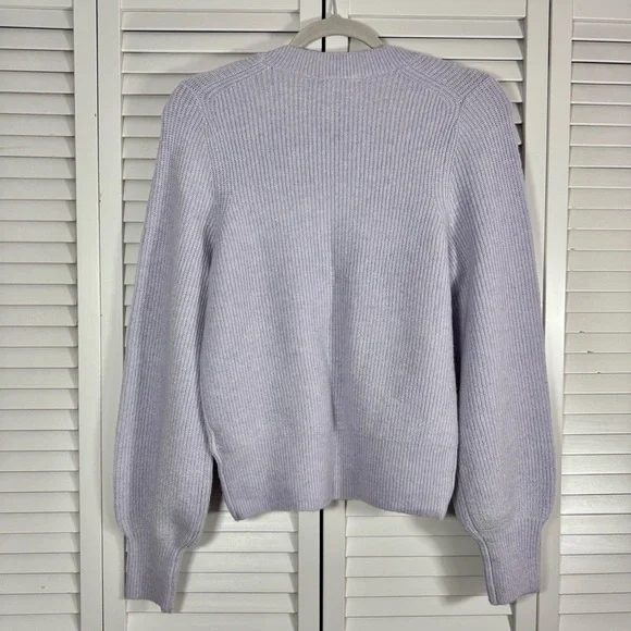 Madewell Melwood Square Neck Wool Blend Sweater in Coziest Yarn Lilac Small - Picture 7 of 10